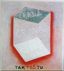 1974, 100×90 cm, plátno, akryl, Tak-teď-tu, sig., ČMVU O1676