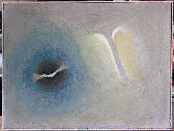 1962, 50×60 cm, tempera, sololit, tužka, pastel, Noc a den, sig.