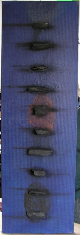 1970, 2005, 125×40 cm, plátno, akryl, uhlí, razítko, sig.