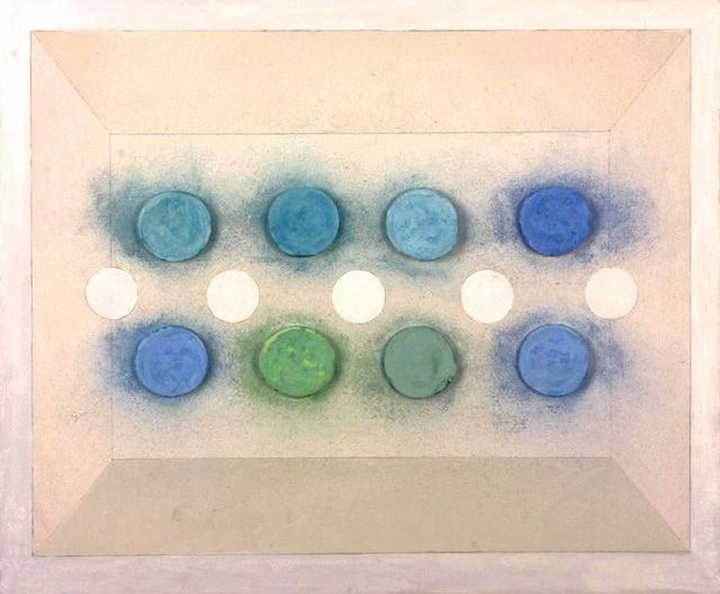 1998, 53,5×64,5 cm, sololit, akryl, pastely, tužka, sig., soukr. sb. 58