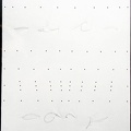 1969, 105,5×72,5 cm, plátno, perforace, PVC šňůra, akryl, Obraz s aleatorní linií, sig., MMOC.O2164