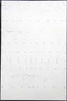 1969, 105,5×72,5 cm, plátno, perforace, PVC šňůra, akryl, Obraz s aleatorní linií, sig., MMOC.O2164