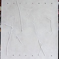 1969, 49×38,5 cm,  plátno, provázky, perforace, akryl, sig., soukr. sb.