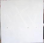 1970, 58×59 cm, plátno, perforace, provázek, akryl, sig., soukr. sb. 156
