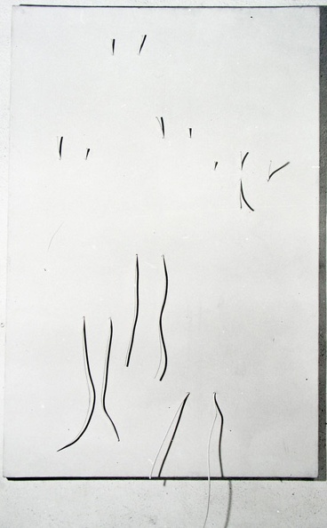 1970, plátno, perforace, PVC šňůra (nezvěstné)