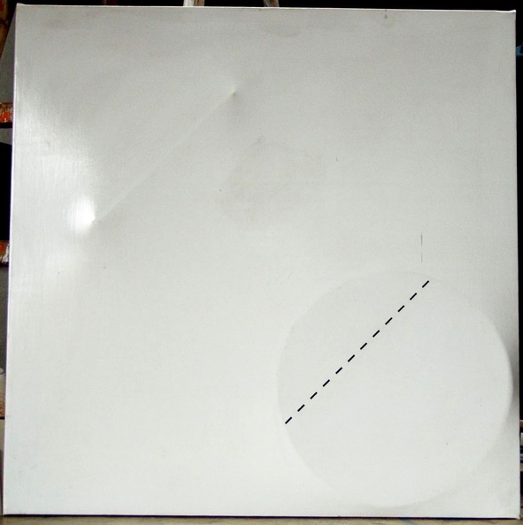 1972, 59,5×60 cm, pogumované plátno, akryl, tranzotyp, Vous etes e mon jour, sig., soukr. sb. 103, 112
