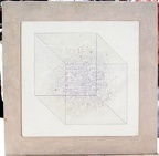 1975, 45,5×45,5 cm, dřevotříska, sololit, akronex. tužka, sig.