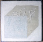 1975, 1977, 40×40 cm, sololit, dřevotříska,  akryl, tužka, Bílý, sig., GU Nové Zámky   