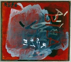 1975, 42,5×48 cm, akryl, sololit, dřevotříska, Růže-bílá, sig., sbírka J.Valocha NG Praha