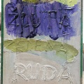 1976, 52×31 cm, akronex, sololit, akryl, dřevotříska, Modrá-žlutá-zelená-rudá, sig.