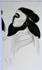 1967, 260×150 mm, perokresba, tuš, papír, J. Berg: Odysseův návrat (návrhy k TV inscenaci), sig.