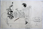 1967, 250×370 mm, perokresba, tuš, papír, J. Berg: Odysseův návrat (návrhy k TV inscenaci), sig.