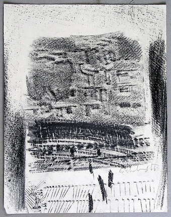 1966, 270×210 mm, frotáž grafitem, papír, sig.