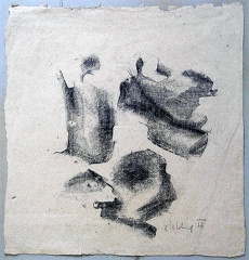 1966, 360×340 mm, frotáž grafitem, papír, sig.