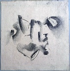 1966, 360×340 mm, frotáž grafitem, papír, sig.