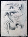 1967, 350×270 mm, frotáž grafitem, papír, sig. soukr. sb. 12
