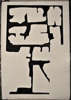 1966, 550×370 mm, reliéfní tisk, tiskařská barva, papír, kolážová grafika, sig.