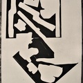 1966, 550×410 mm, reliéfní tisk, tiskařská barva, papír, kolážová grafika, sig.