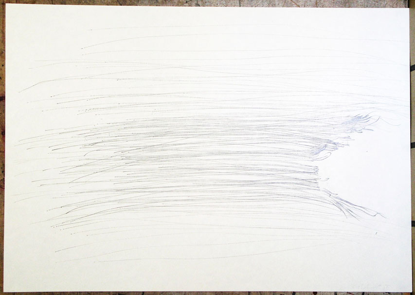 1985, 620×880 mm, tužka, papír, Kresba s překážkami, sig.