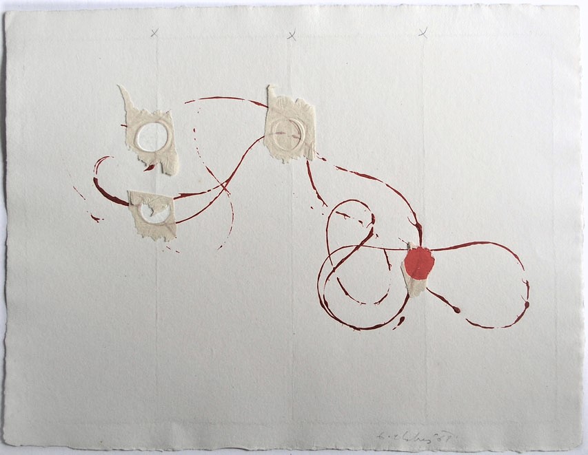 1968, 300×460 mm, kresba provázkem, akryl, email, papír, sig.